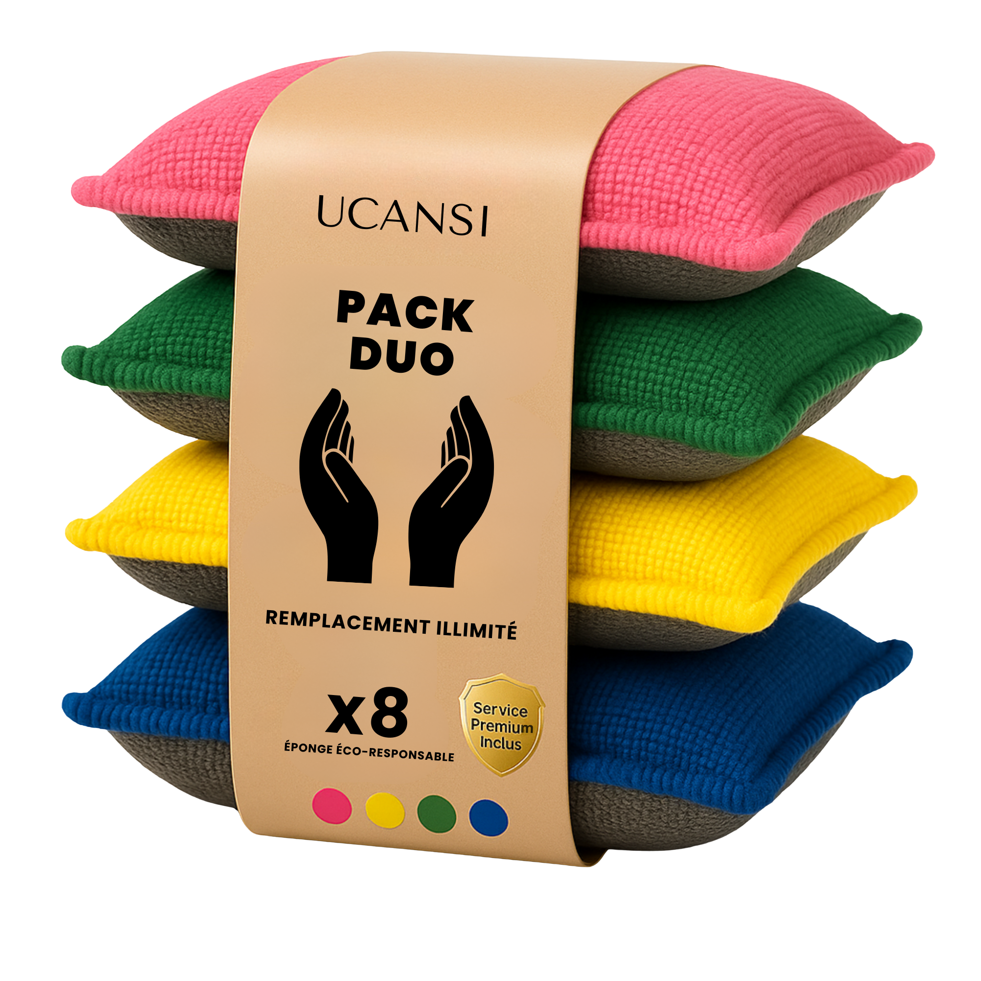 Pack Duo UCANSI – 2 lots de 4 éponges