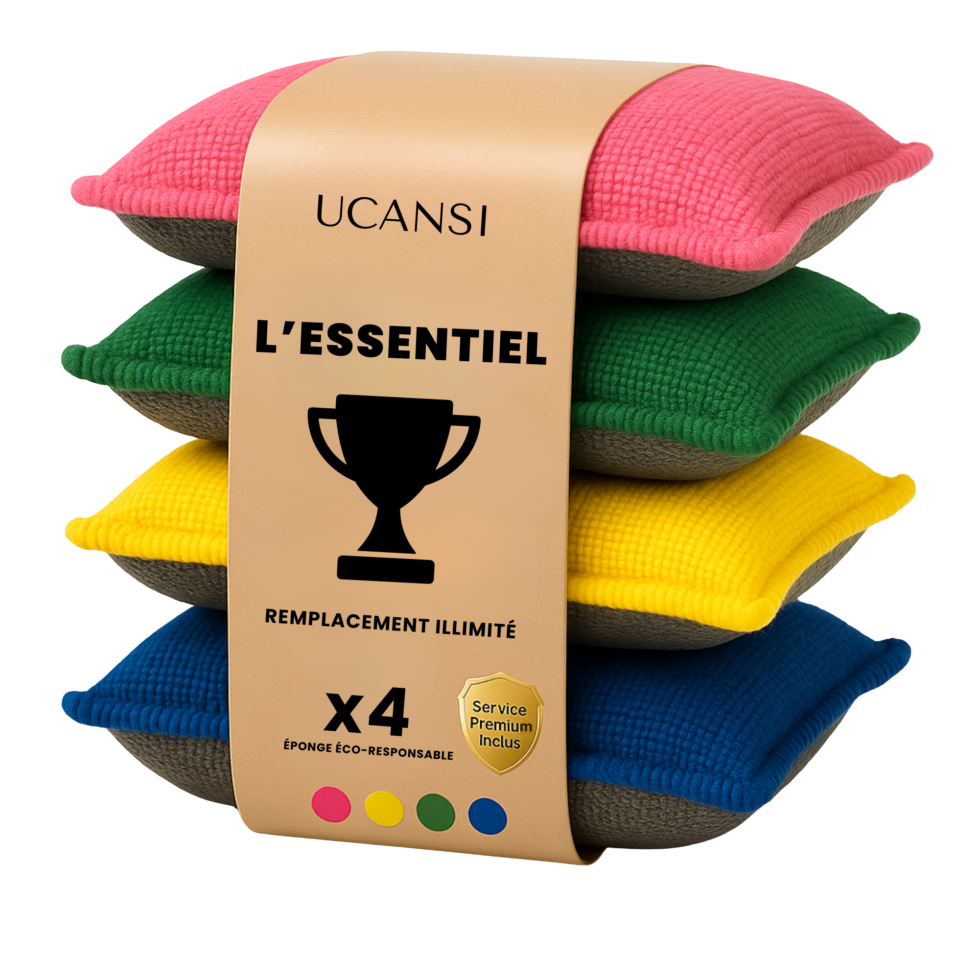 UCANSI Classique – 4 éponges réutilisables