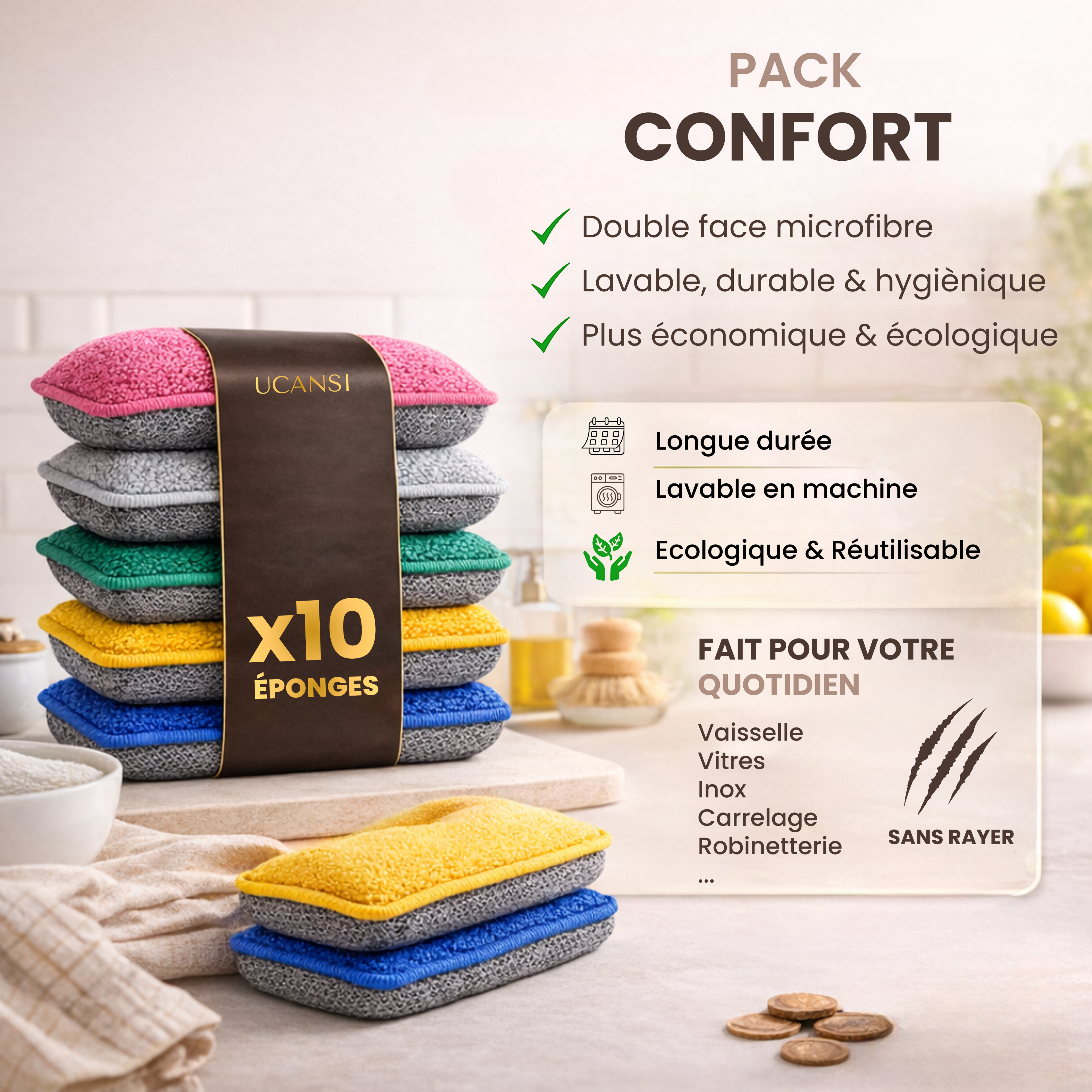 Pack Confort – 10 Éponges