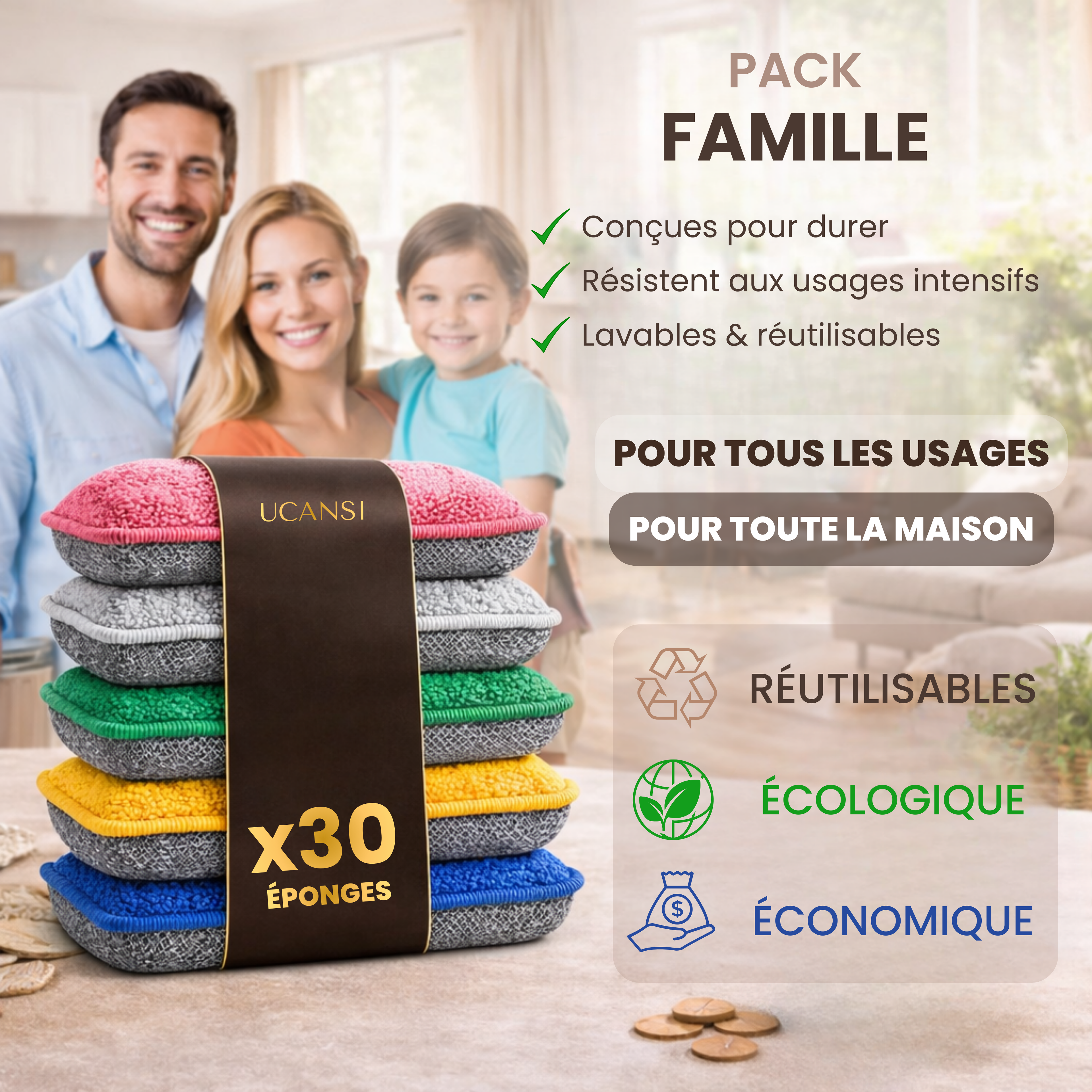 Pack Famille – 30 Éponges